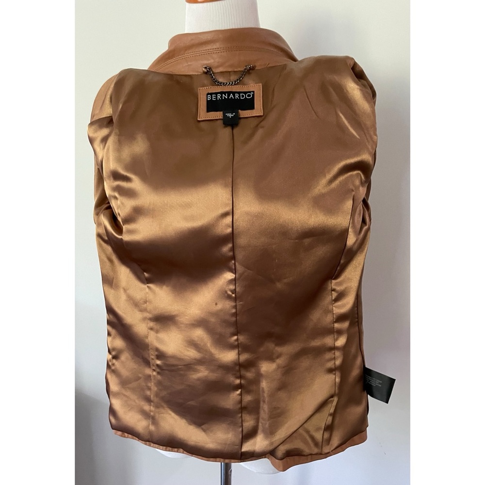 New! BERNARDO Cognac Leather Jacket Size Small - Picture 13 of 15
